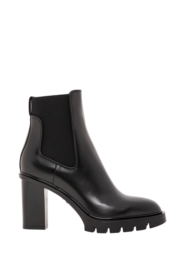 Santoni black ankle boots with a stable heel and elastic inserts 191267 - photo 1