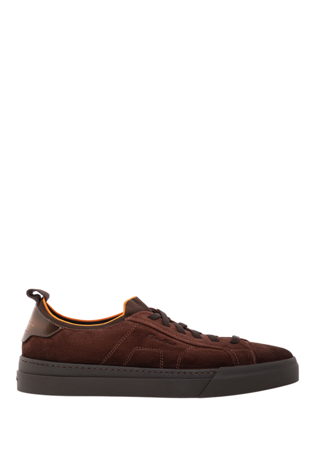 Santoni brown suede sneakers with contrast trim 191274 - photo 1