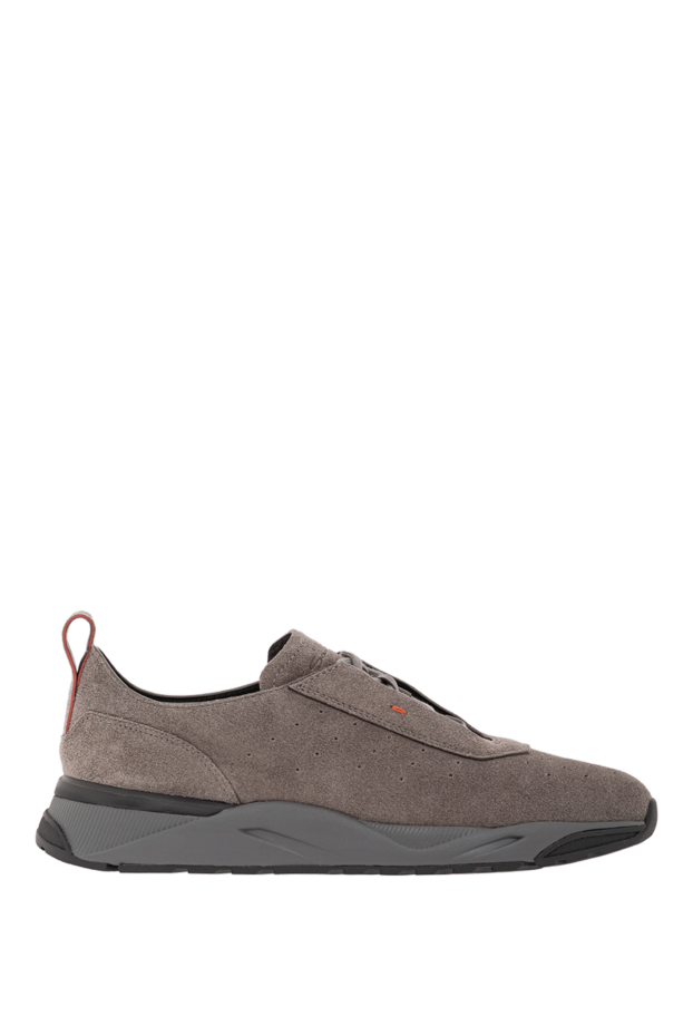 Santoni soft grey suede sneakers with an anatomical sole 191280 - photo 1