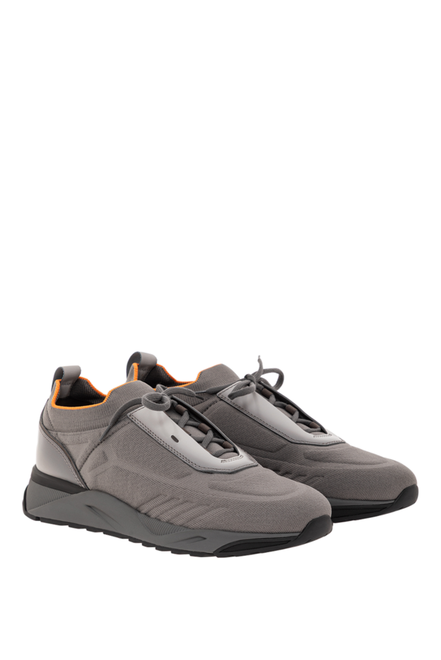 Santoni lightweight textile sneakers with reinforced inserts and a shock-absorbing sole 191290 - photo 3