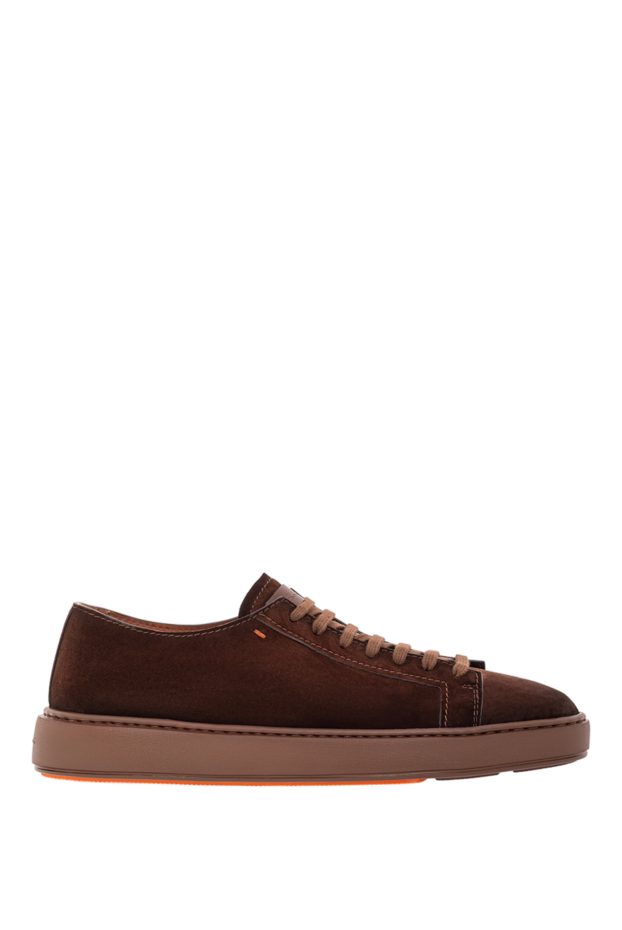 Santoni men's brown suede lace-up sneakers 191291 - photo 1