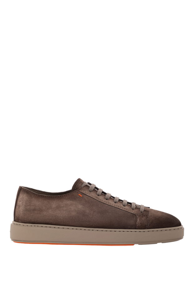 Santoni men's beige suede lace-up sneakers 191292 - photo 1