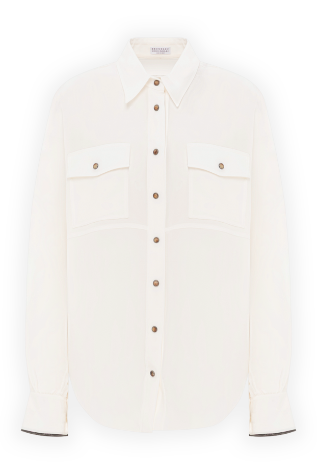 Brunello Cucinelli silk shirt with snap fastening and chest pockets 191296 - photo 1