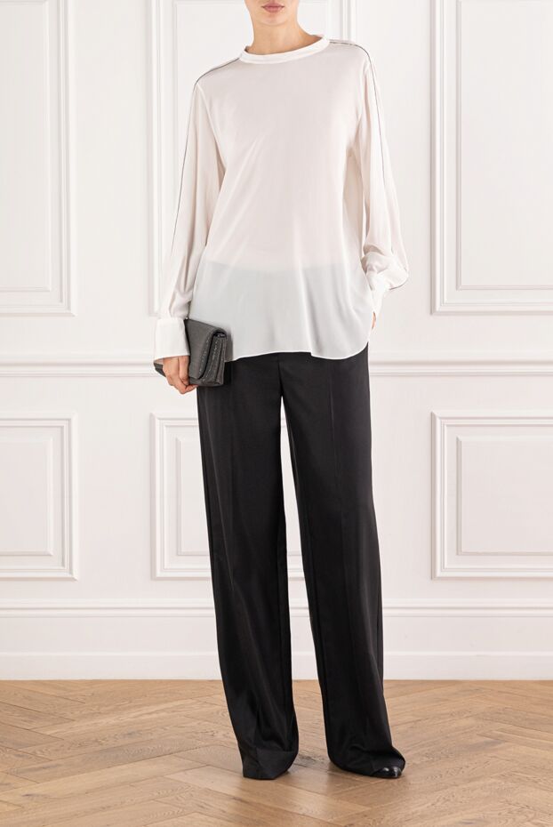 Brunello Cucinelli silk shirt with patch pockets and bronze-tone buttons 191297 - photo 2