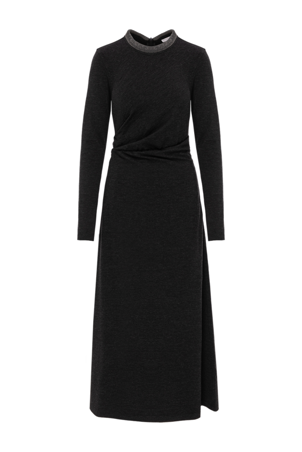 Brunello Cucinelli midi dress with draped waist and monili chain collar 191309 - photo 1