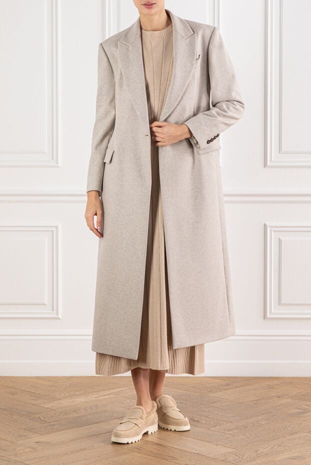 Brunello Cucinelli long wool coat with classic flap pockets 191320 - photo 2