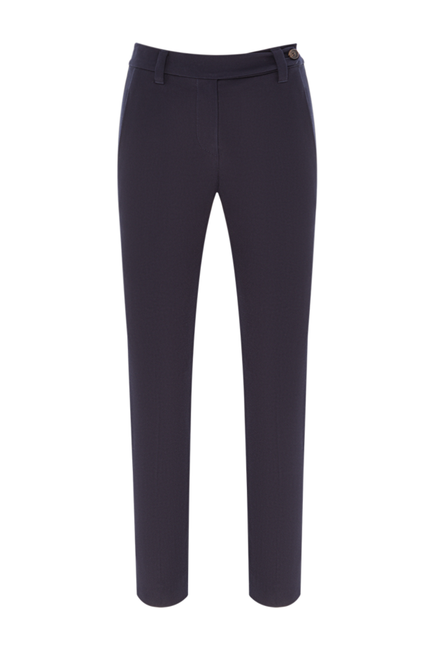 Brunello Cucinelli dark blue cotton trousers with a soft fit and a dense texture 191325 - photo 1