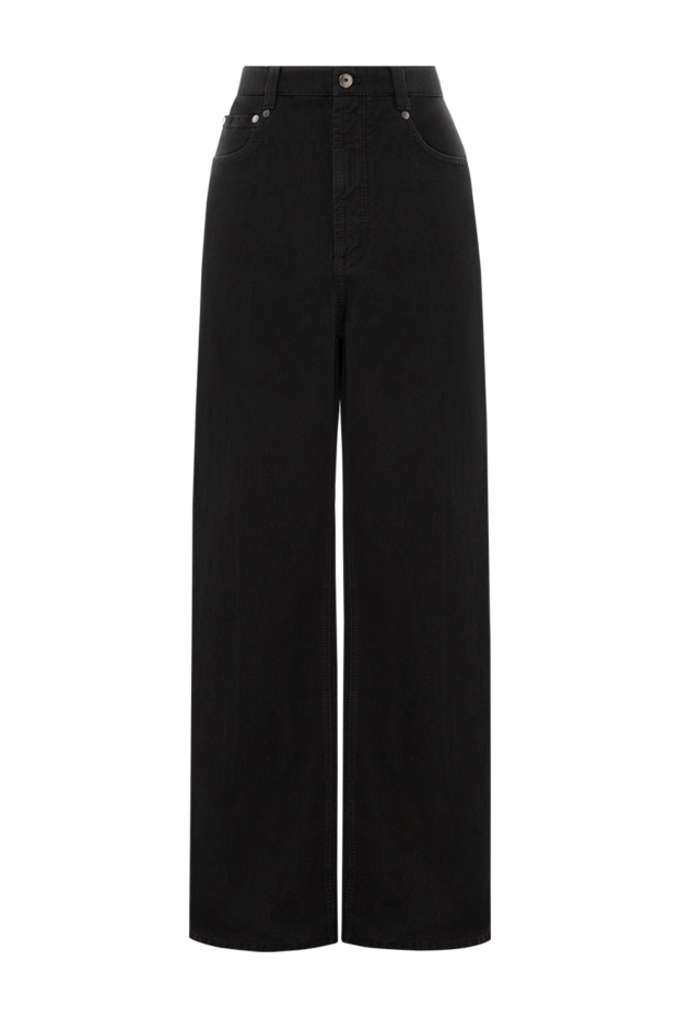 Black jeans with elastic waistband and wide legs - photo 1