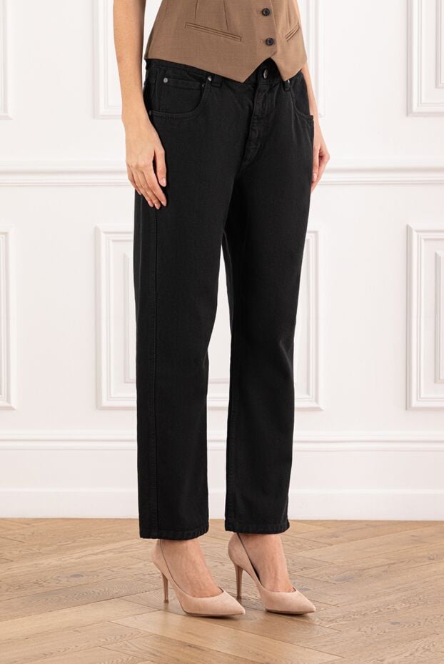 Brunello Cucinelli black straight-leg cotton denim jeans 191329 - photo 3