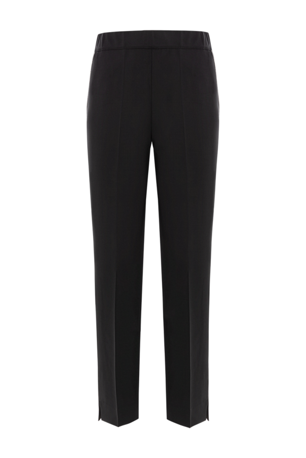D.Exterior black wool trousers with an elastic waistband and a straight cropped fit 191362 - photo 1