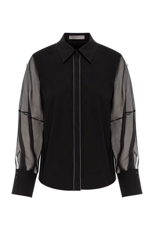 D.Exterior black organza blouse with airy sleeves 191364 - photo 1