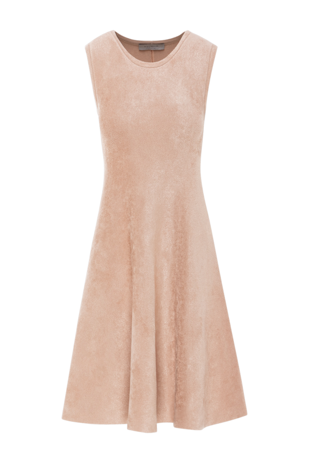 D.Exterior beige soft velvet evening dress with a flared skirt 191366 - photo 1