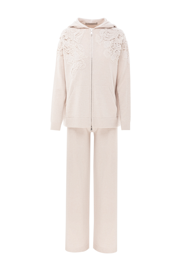 D.Exterior milk-colored walking suit with openwork inserts on the shoulders 191390 - photo 1