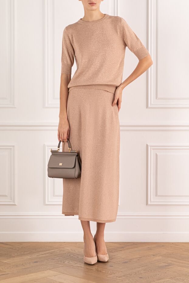 D.Exterior women's light pink glitter skirt and top set 191395 - photo 2