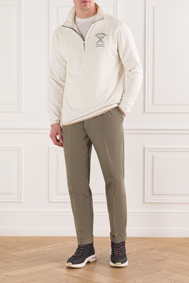 Brunello Cucinelli fleece trouser with embroidered logo and half-zip closure 191426 - photo 2