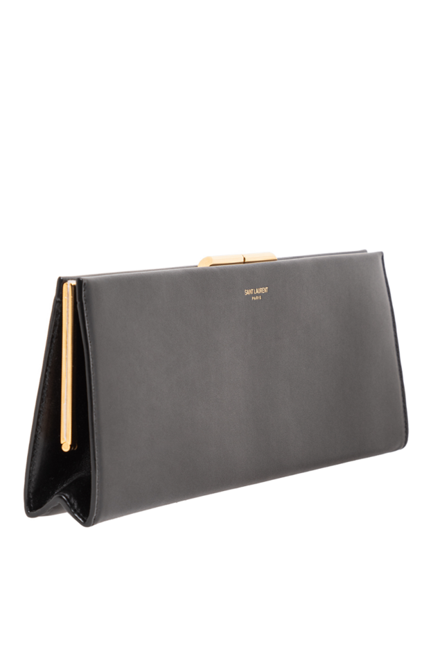Saint Laurent large black midnight clutch in smooth leather 191455 - photo 3