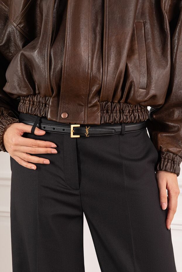 Saint Laurent cassandre slim belt with square loop buckle 191456 - photo 2