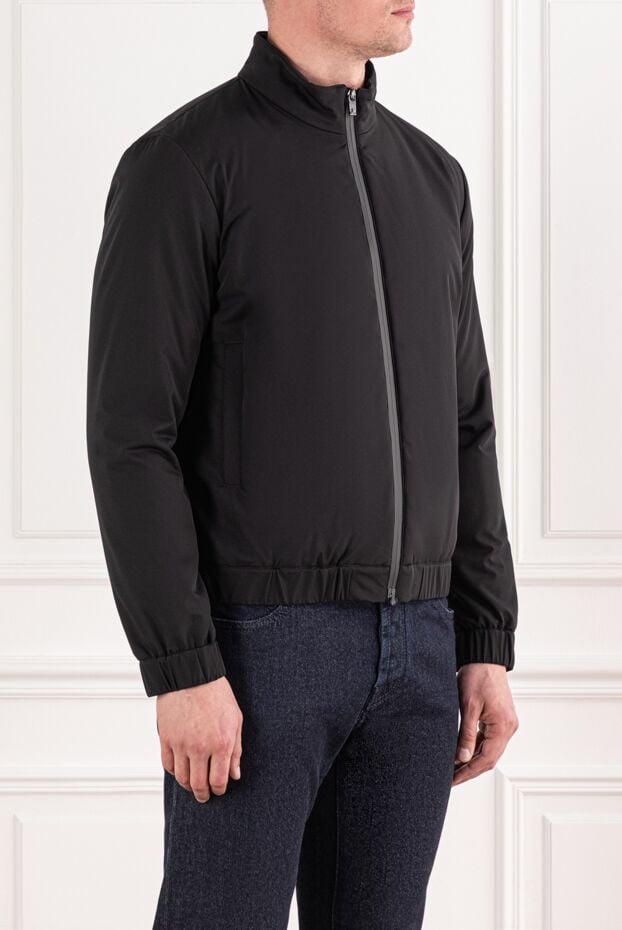 Tombolini black cropped jacket with a soft matte texture 191463 - photo 3