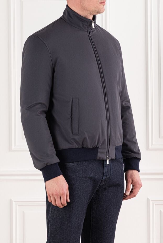 Tombolini minimalist graphite jacket with contrasting knit trim 191467 - photo 3