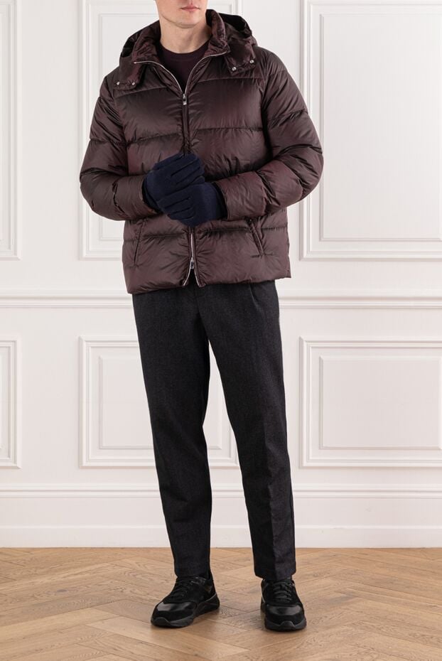 Tombolini burgundy down jacket with a hood and zipper 191471 - photo 2