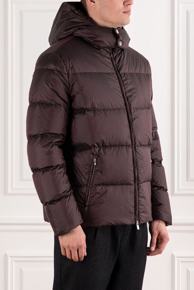Tombolini burgundy down jacket with a hood and zipper 191471 - photo 3