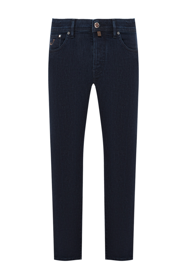 Jacob Cohen dark blue jeans with a soft denim texture and crocodile leather trim 191495 - photo 1