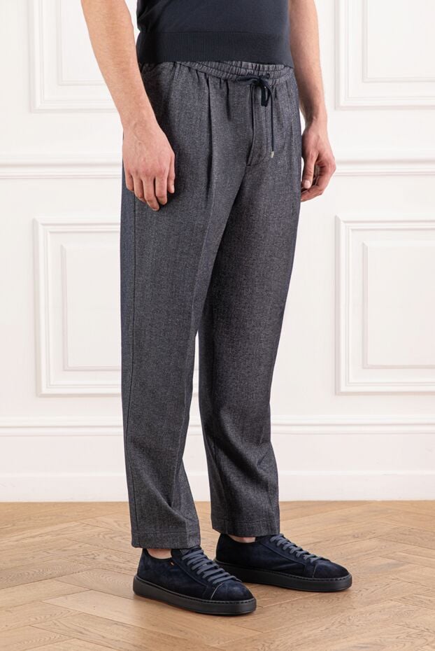 Jacob Cohen gray cotton and wool trousers with a textured pattern 191499 - photo 3