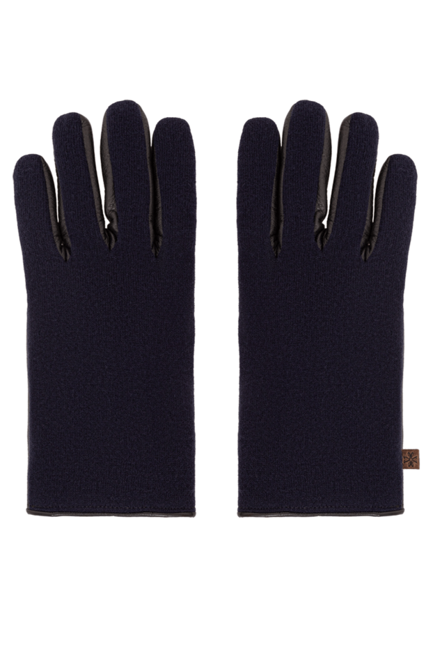 Jacob Cohen leather and cashmere gloves in black and dark blue 191508 - photo 1
