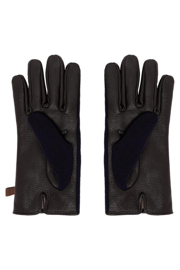 Jacob Cohen leather and cashmere gloves in black and dark blue 191508 - photo 3