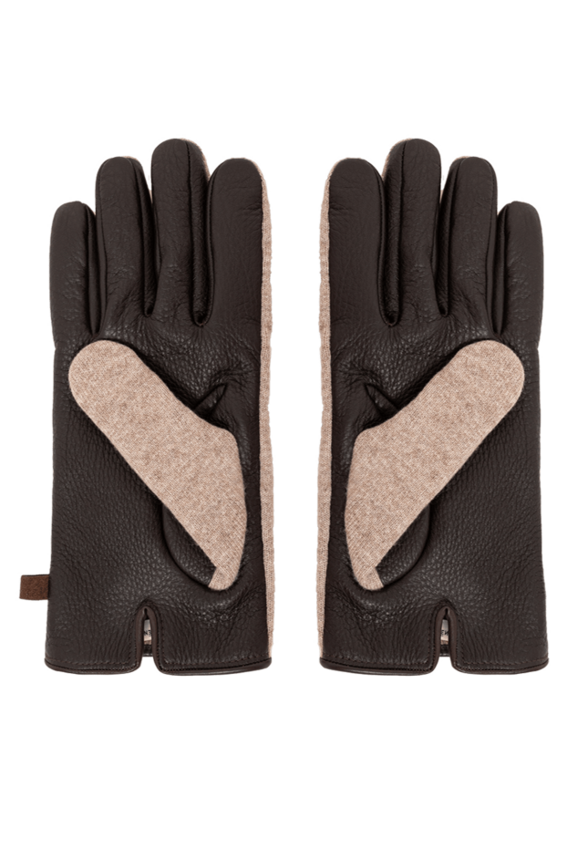 Jacob Cohen leather and cashmere gloves in black and brown 191509 - photo 3