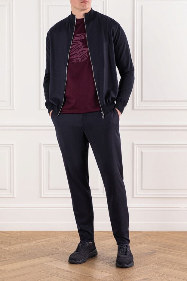 Tombolini wool suit with a bomber jacket in dark blue 191511 - photo 2