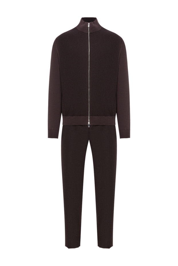 Tombolini burgundy wool jersey suit with a zipper 191513 - photo 1