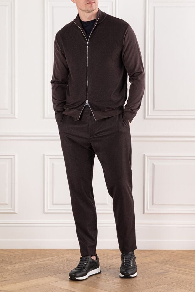 Tombolini burgundy wool jersey suit with a zipper 191513 - photo 2