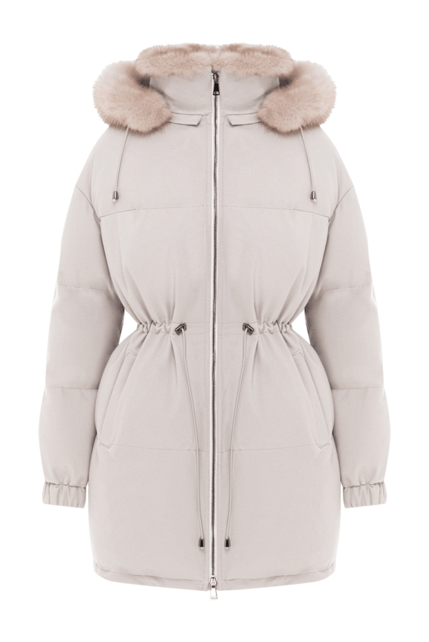 FG Furs women's beige cashmere jacket with sable lining 191560 - photo 1