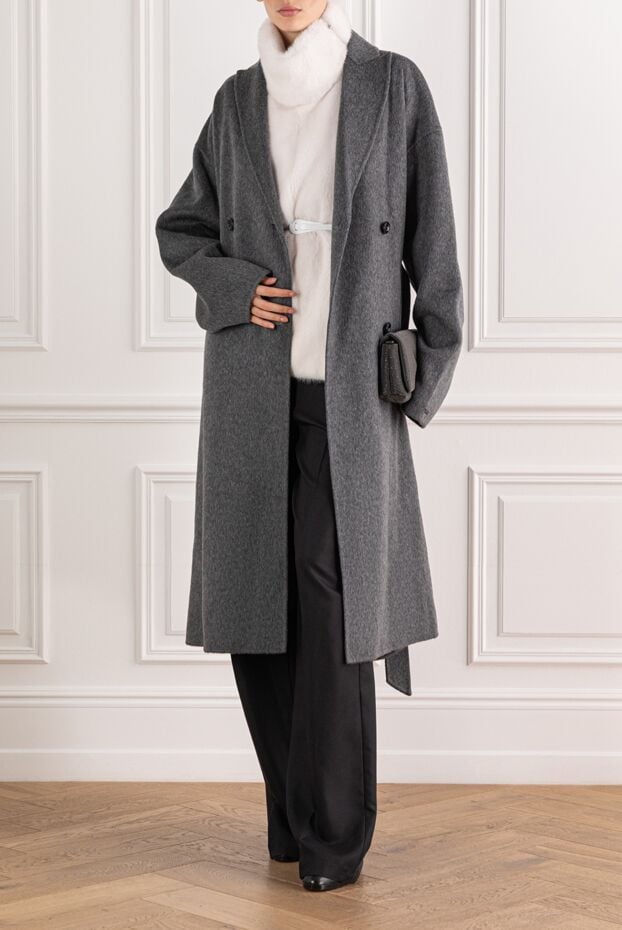 FG Furs natural mink fur vest with a stand-up collar, white 191565 - photo 2