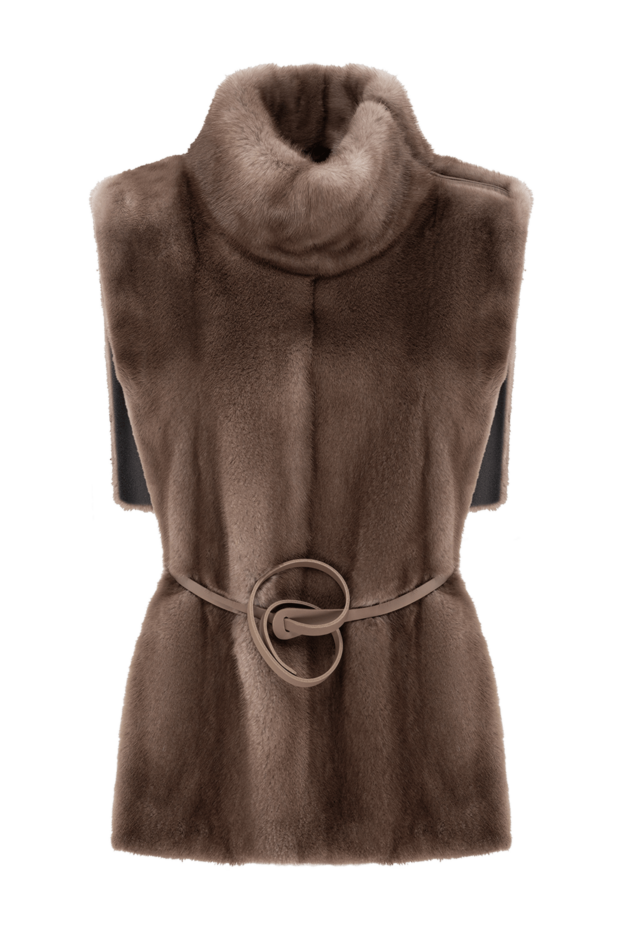 FG Furs mink vest with a stand-up collar and a leather belt 191566 - photo 1