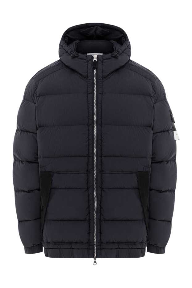 Stone Island dark blue down jacket with a hood and contrasting inserts 191575 - photo 1