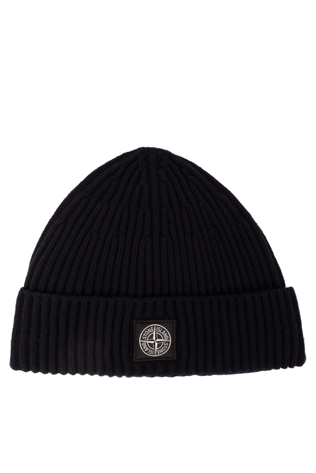 Stone Island knitted blue rws wool hat with full-length ribbed trim 191584 - photo 1