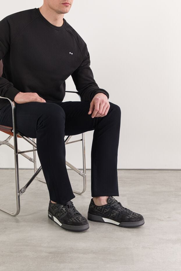 Fendi fendi match low-top sneakers in black ff jacquard 191589 - photo 2