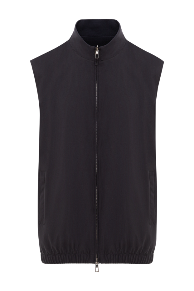 Loro Piana a minimalist black vest with a thick texture and a double zipper 191591 - photo 1