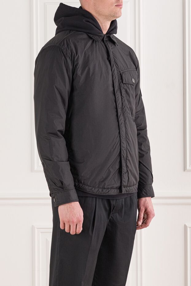Stone Island black nylon shirt jacket with chest pocket 191609 - photo 3