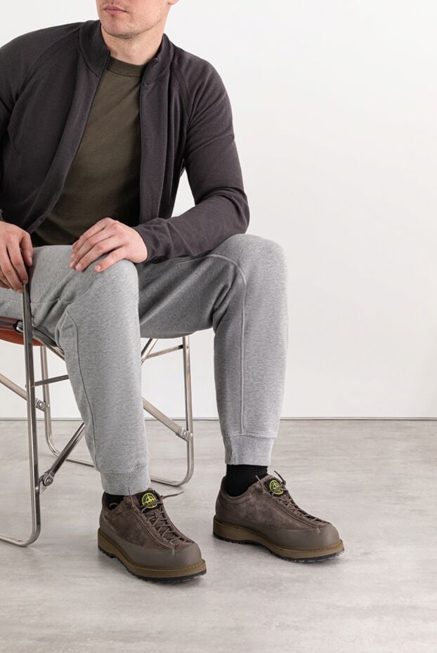 Stone Island lace-up sneakers with a rubber welt and lugged sole, green 191610 - photo 2