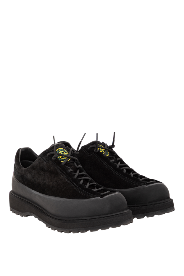Stone Island lace-up sneakers with a rubber welt and lugged sole, black 191611 - photo 3