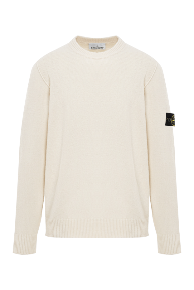 Stone Island white knitted sheepskin jumper with a round neck 191615 - photo 1