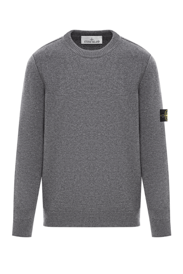 Stone Island knitted jumper in grey sheep wool with a round neckline 191616 - photo 1