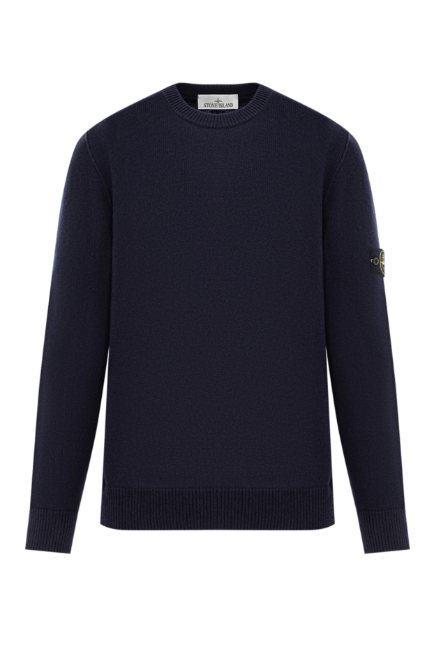 Stone Island knitted blue lambswool jumper with a round neck 191622 - photo 1