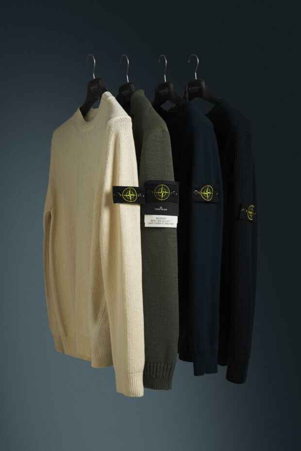 Stone Island вязаный джемпер с круглым вырезом из органического хлопка белый 191625 - фото 2