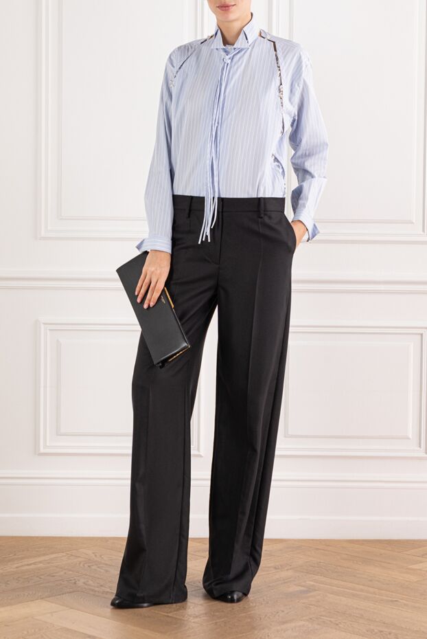 Ermanno Scervino a cotton shirt with delicate blue stripes and elegant side slits 191649 - photo 2