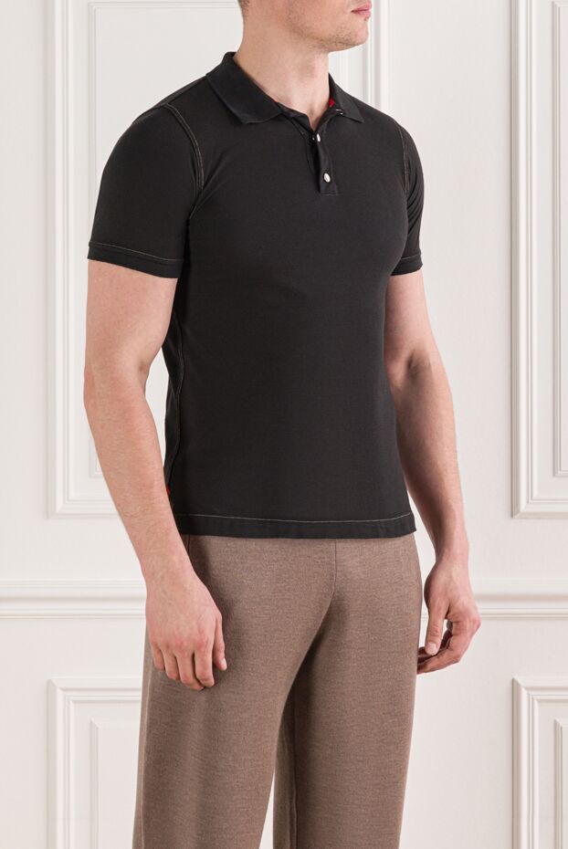Kiton cotton polo shirt with contrast stitching and three buttons 191680 - photo 3