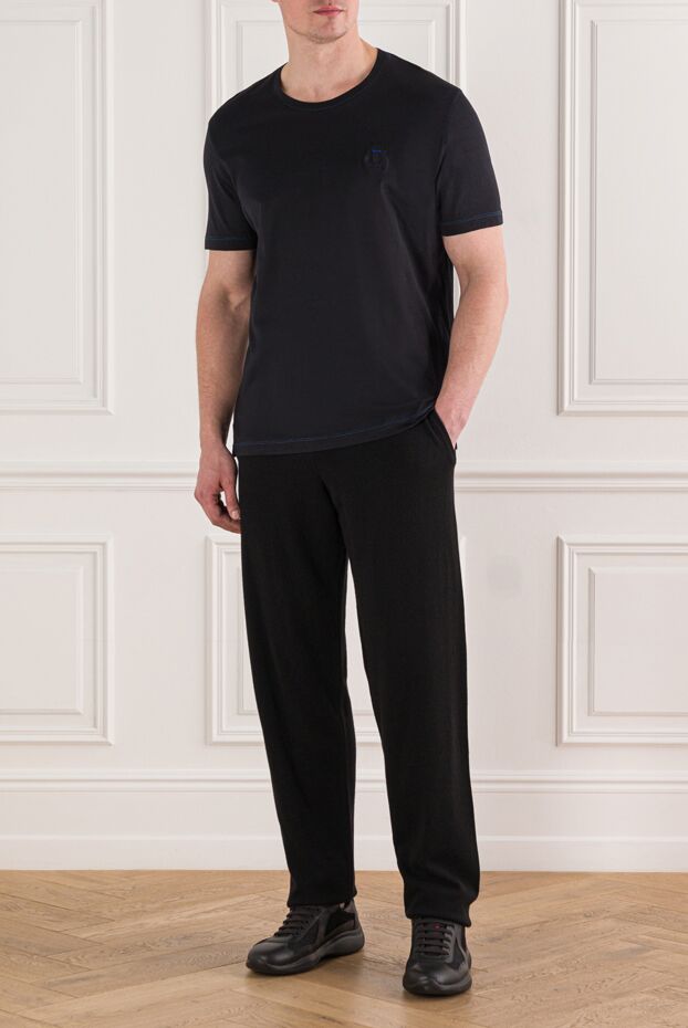 Billionaire футболка бавовняна чорна з рельєфним логотипом 191684 - фото 2